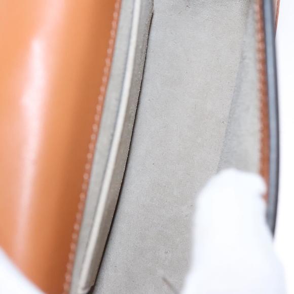 Chloe Nile Hand Bag Enamel Leather 2way Silver Brown Auth 101064 - Picture 10 of 16